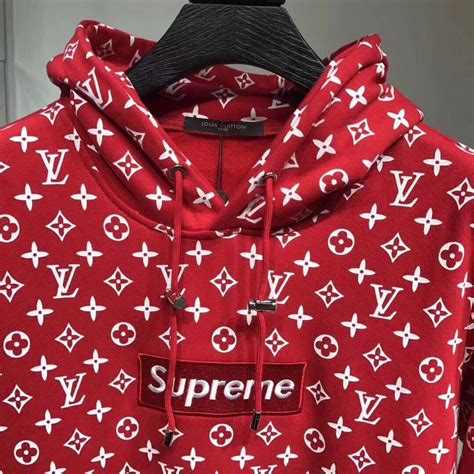 supreme x lv hoodie fake|authentic louis vuitton supreme hoodie.